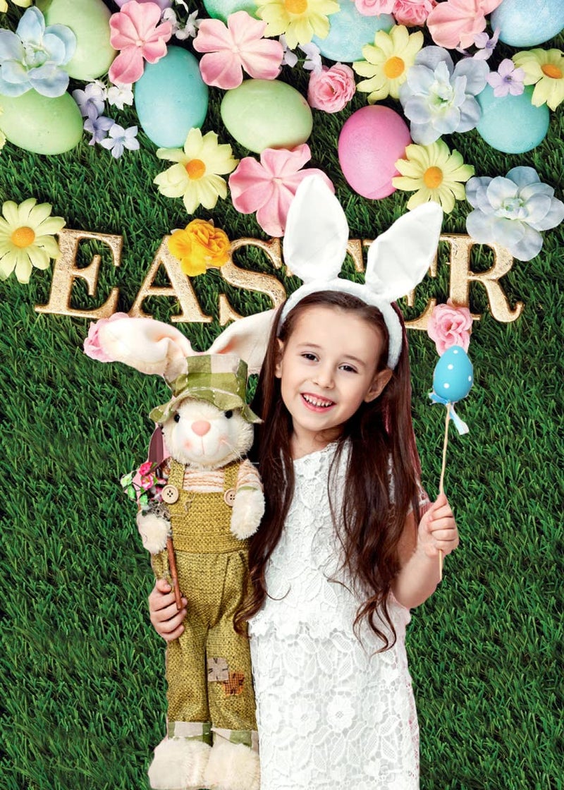 Dudaacvt 5x7ft Happy Easter Backdrops Easter Colorful Eggs Backdrop Children Kids Adult Easter Party Decorations Banner - Image 5